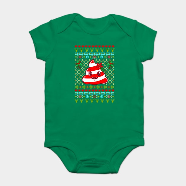 Poop Ugly Christmas Sweater Funny Humor Baby Bodysuit by creative